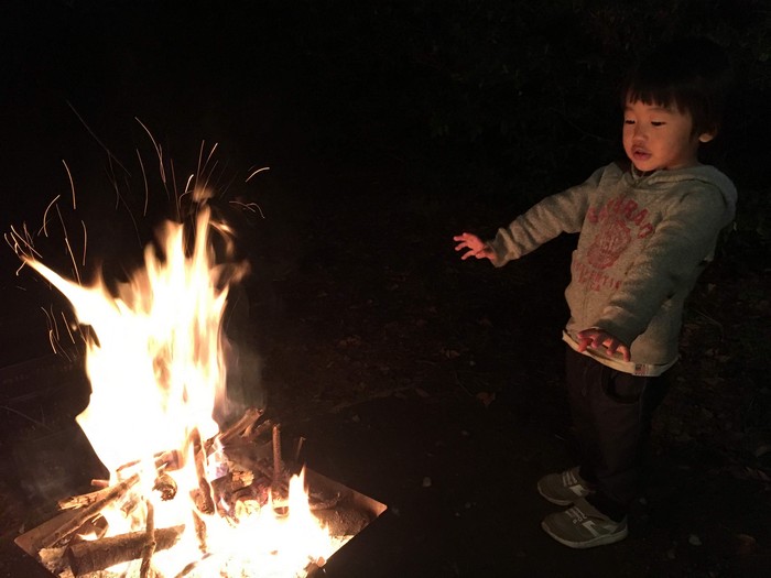 若杉楽園キャンプ場 焚火